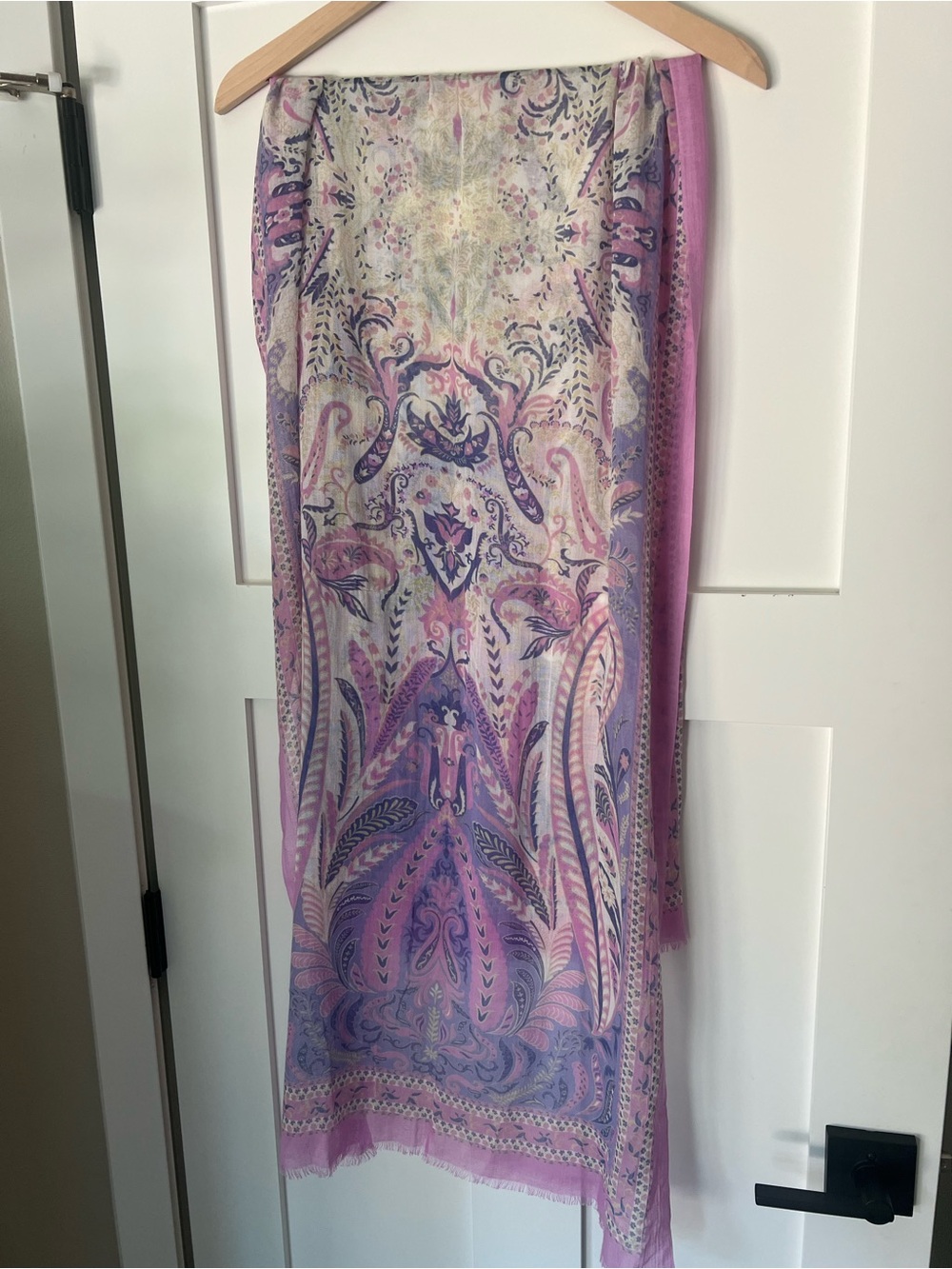 J. JILL | Pink Lavender Paisley 100% Cotton Scarf Wrap - Picture 2 of 6